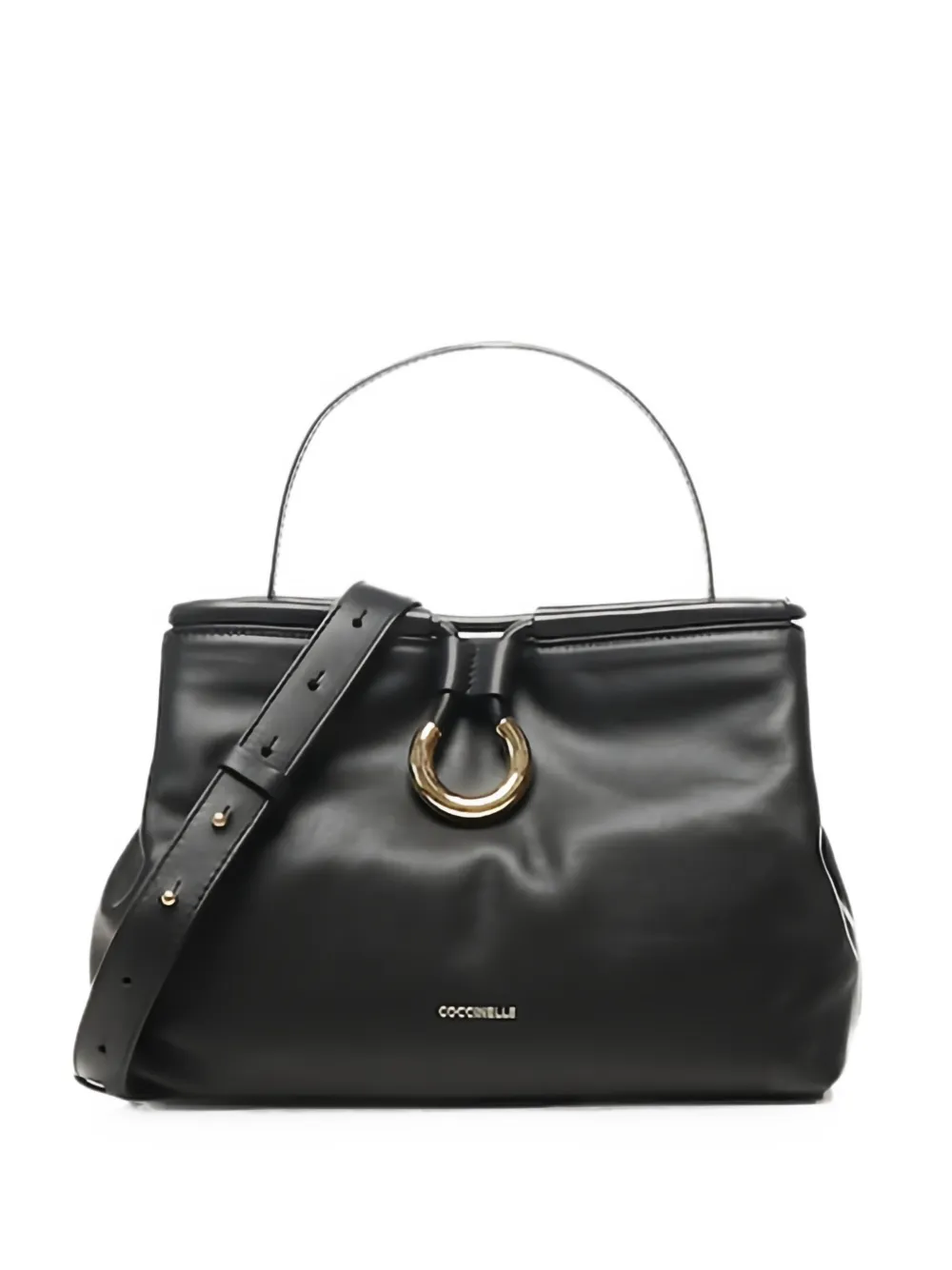 Coccinelle ring-detail shoulder bag - Black