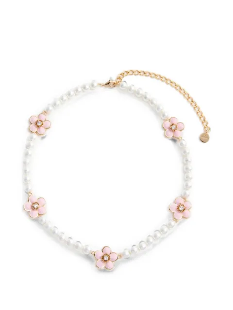 Self-Portrait flower-embellishment necklaces