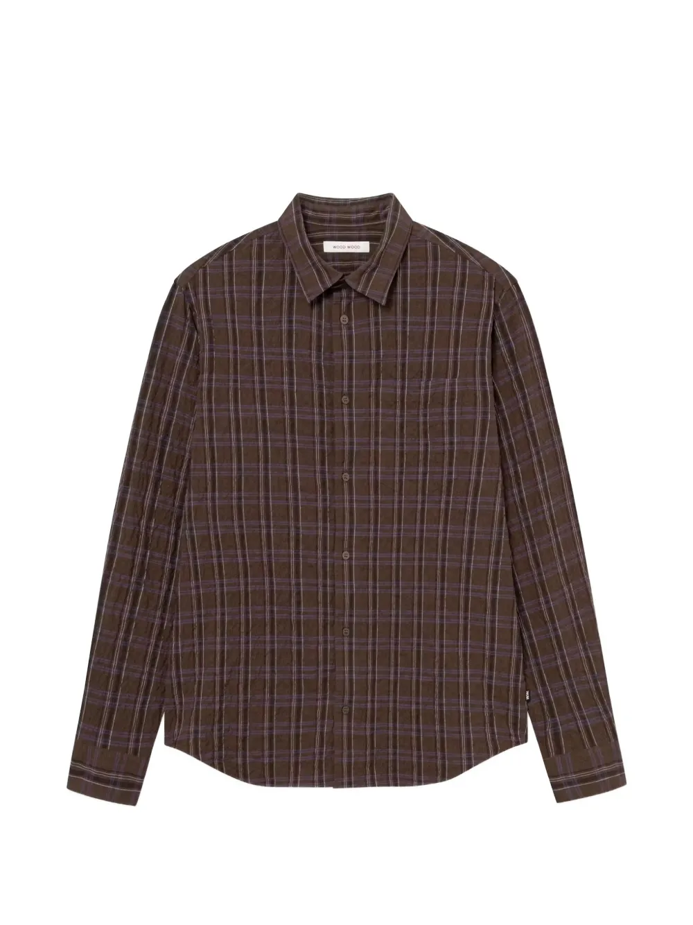 Wood Wood Nico plais-pattern shirt - Braun