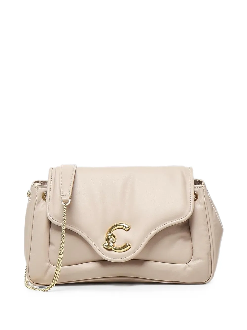 Coccinelle logo-plaque shoulder bag - Neutrals