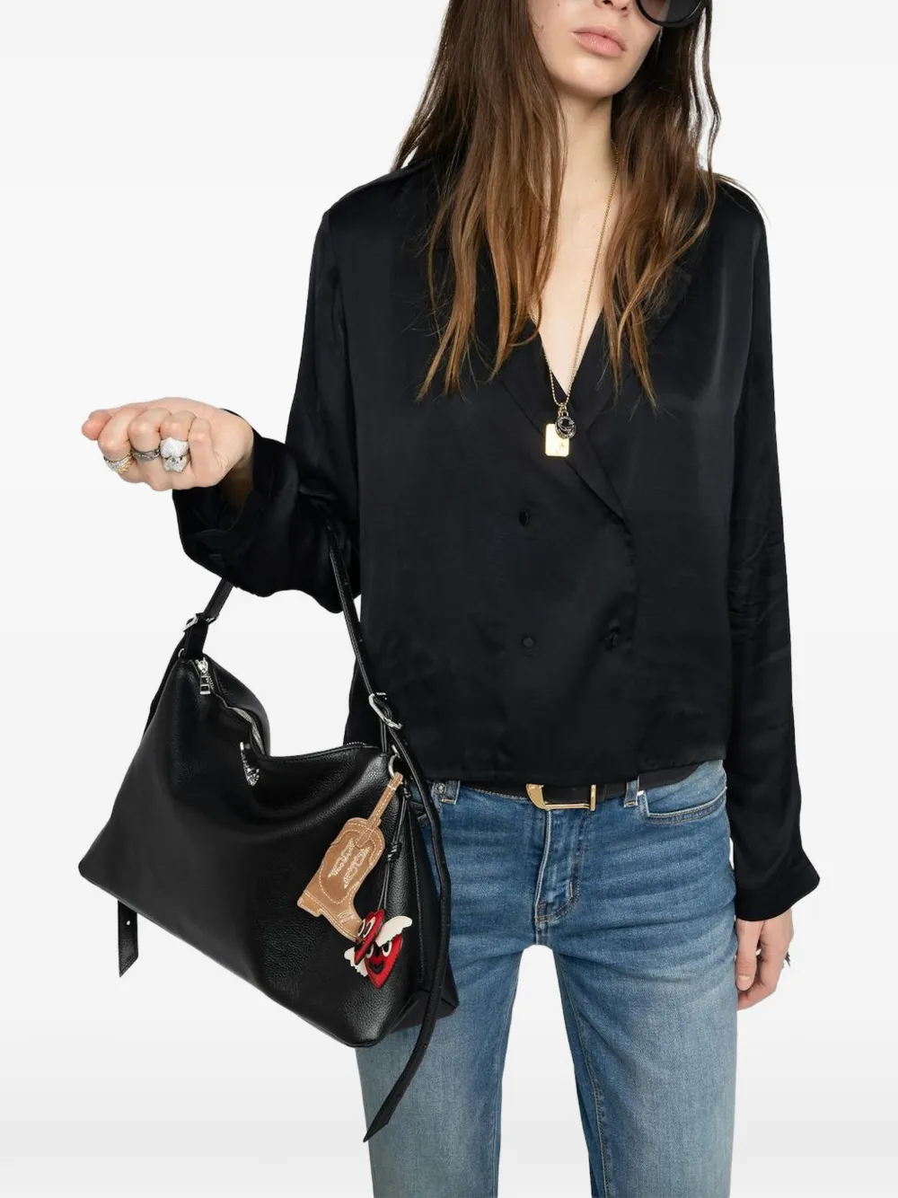 Zadig&Voltaire Tussi blouse met dubbele rij knopen Zwart
