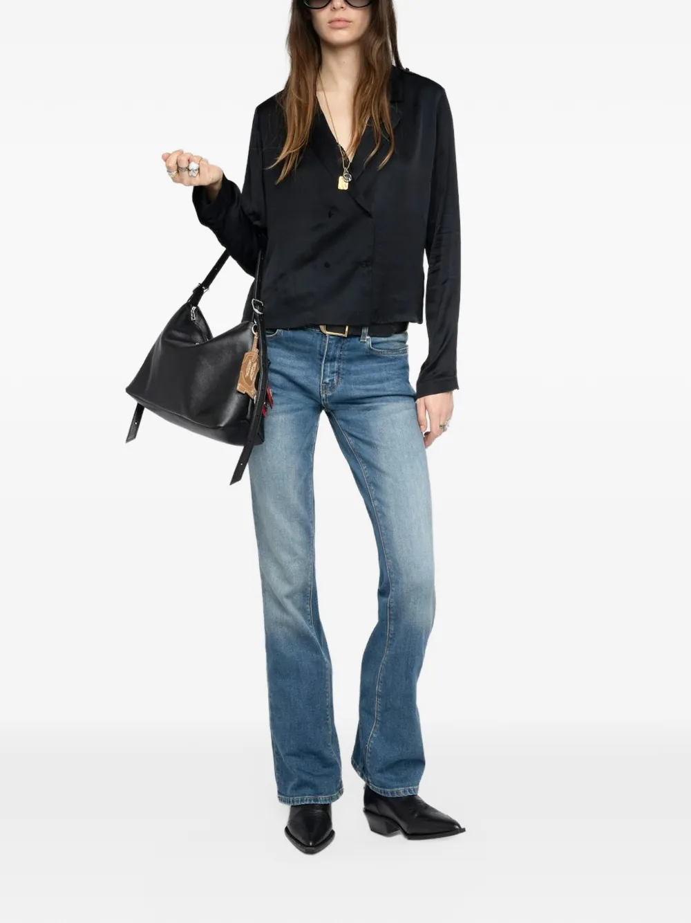 Zadig&Voltaire Tussi blouse met dubbele rij knopen Zwart