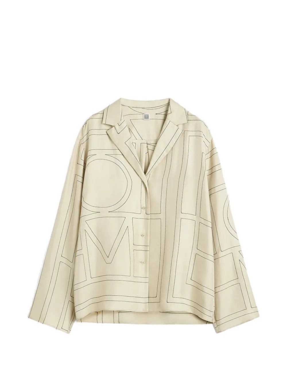 TOTEME Monogram-print silk top - Neutrals