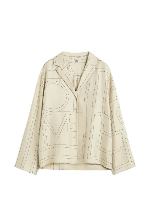 TOTEME Monogram-print silk top