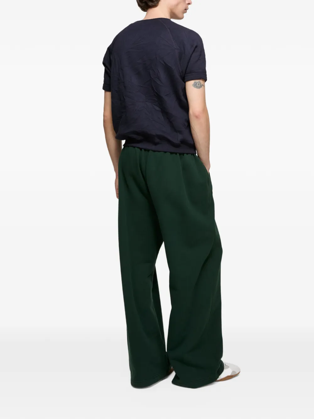 Acne Studios Gekreukte top met korte mouwen Blauw