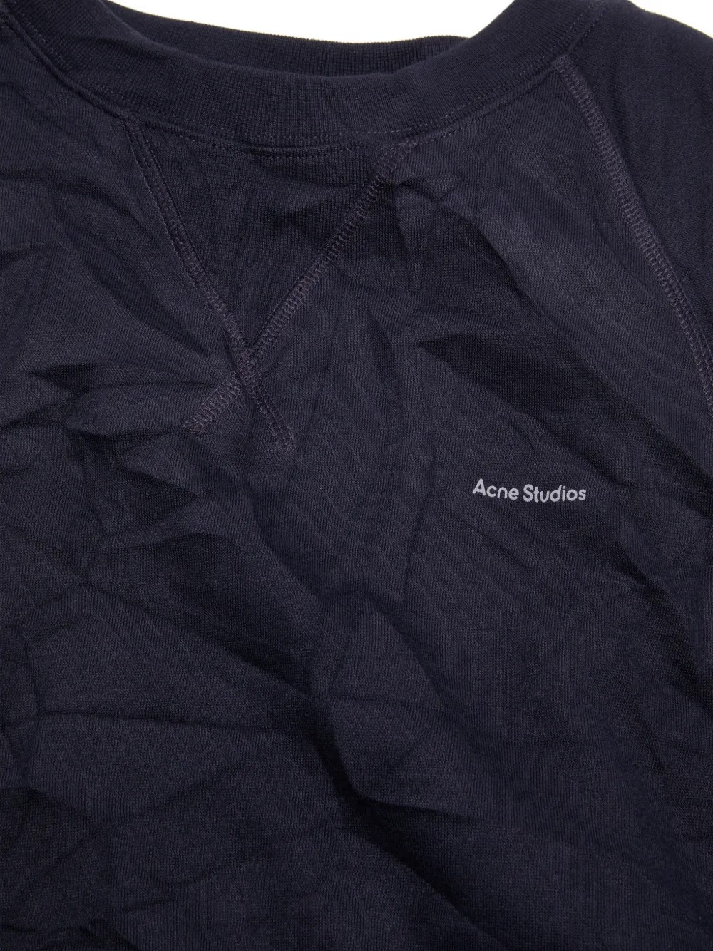 Acne Studios Gekreukte top met korte mouwen Blauw