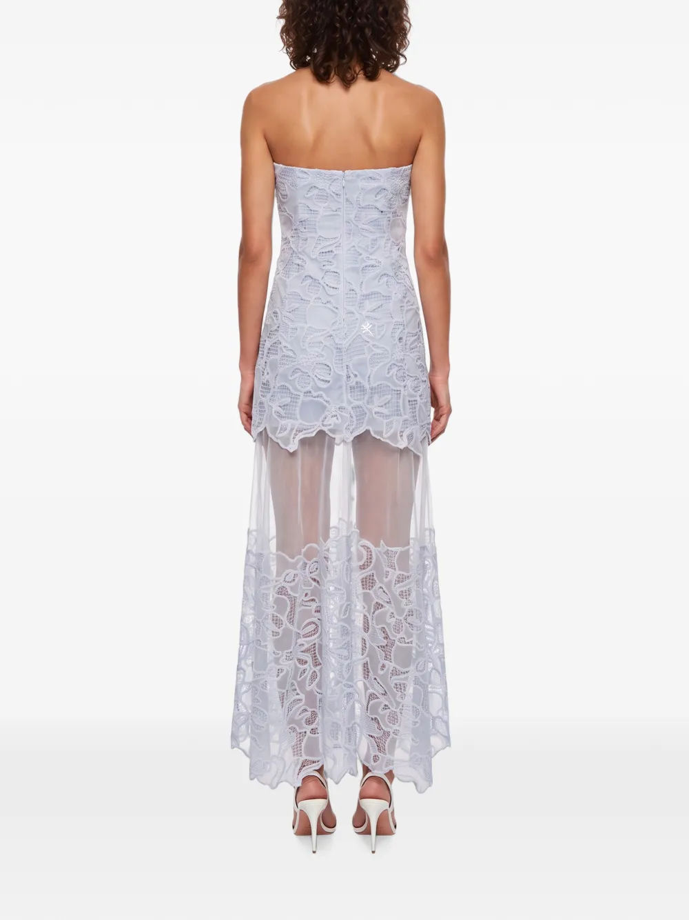 SIMKHAI Rennis maxi-dress met kanten afwerking Blauw