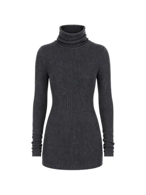 Rick Owens ribstrikket LS Tube sweater med rullekrave