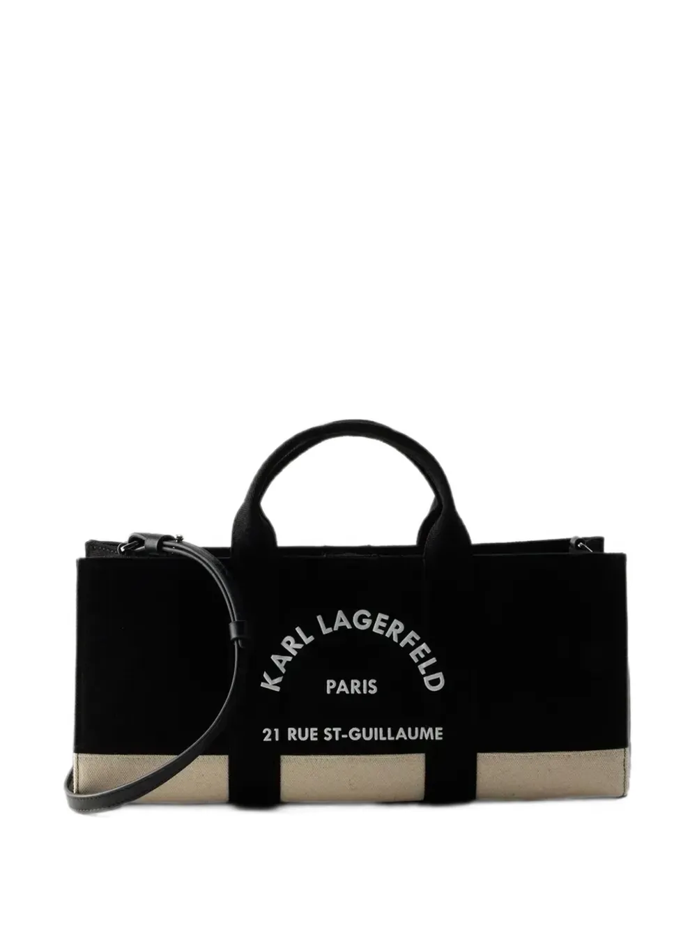 Karl Lagerfeld Rue St-Guillaume logo-print tote bag - Nero