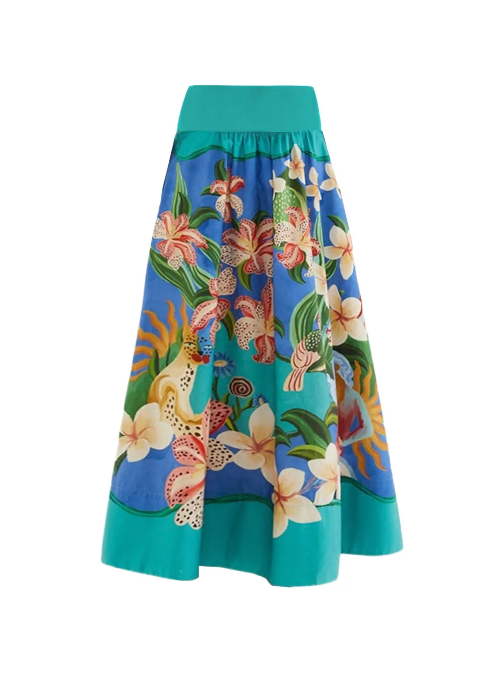 FARM Rio Garden of Life midi-rok Blauw