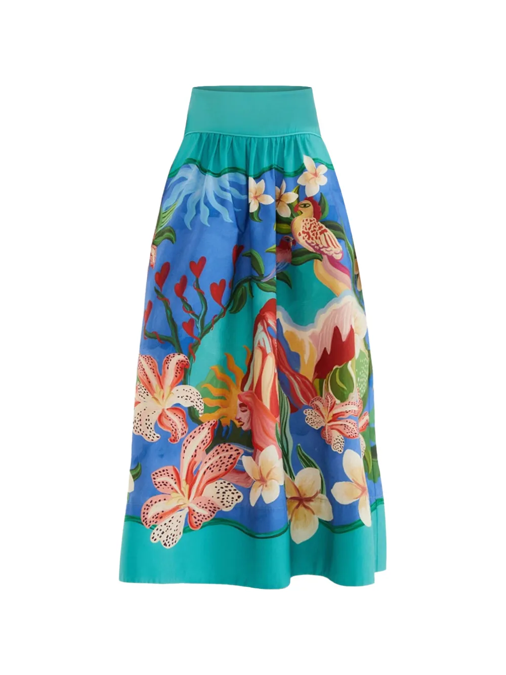 FARM Rio Garden of Life midi skirt - Blau