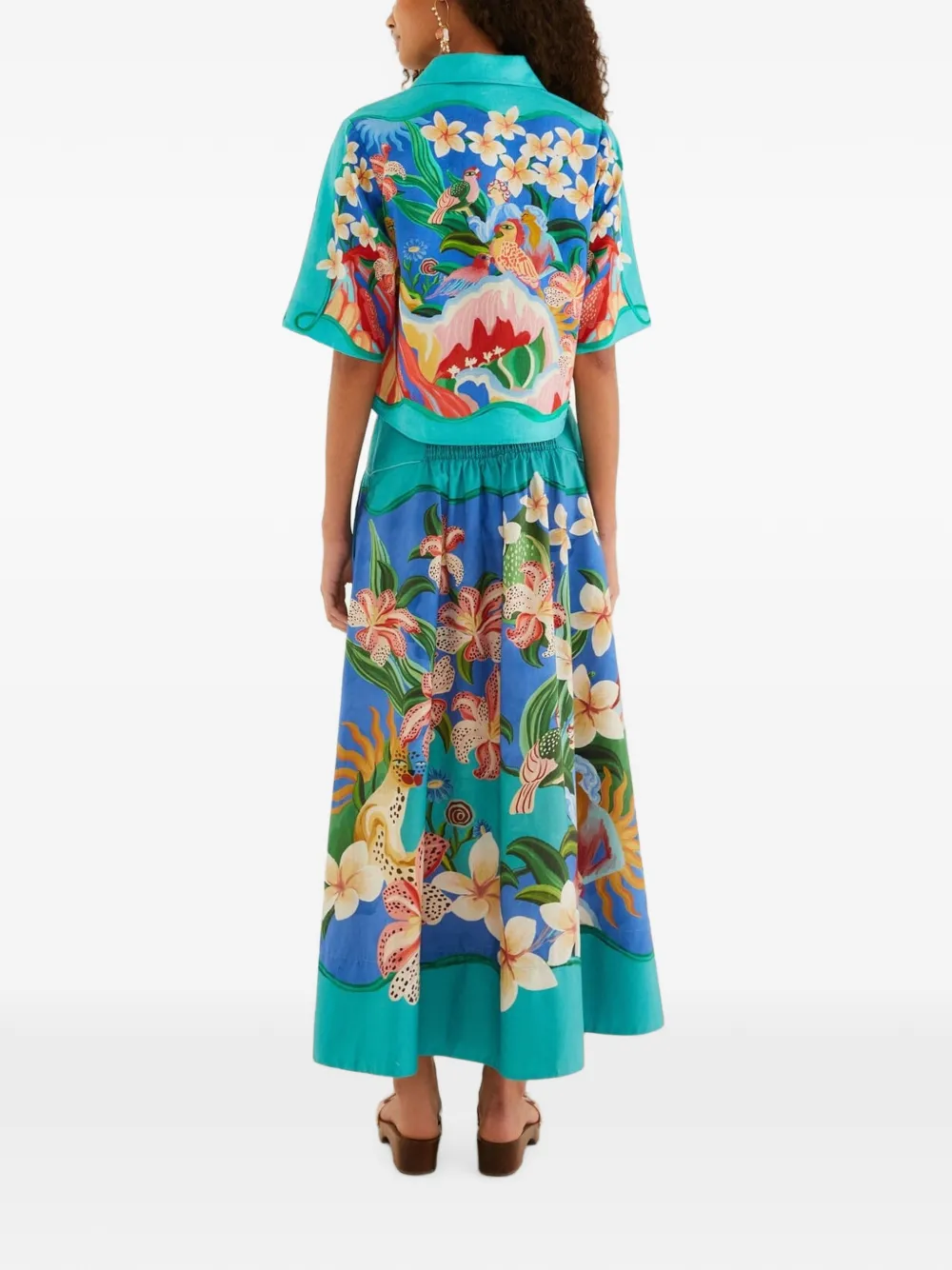 FARM Rio Garden of Life midi-rok Blauw