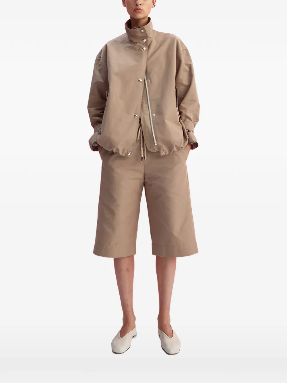 Arlo Mott Logan high-neck bomber jacket - Nude