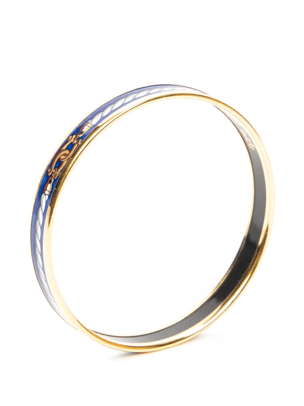 Hermès Pre-Owned logo-print bangle - Gold