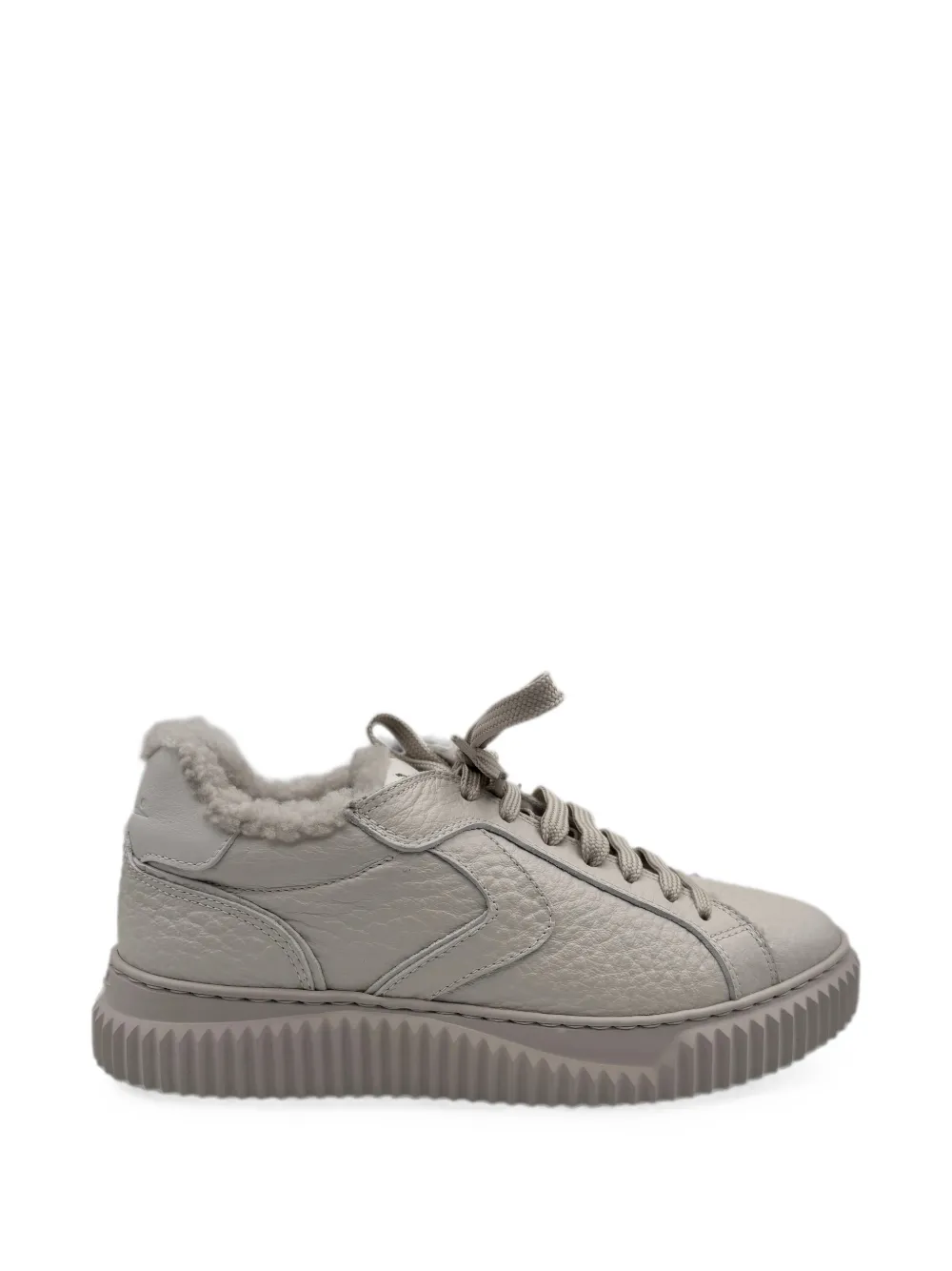 Voile Blanche Lipari leren sneakers met lammy afwerking Beige