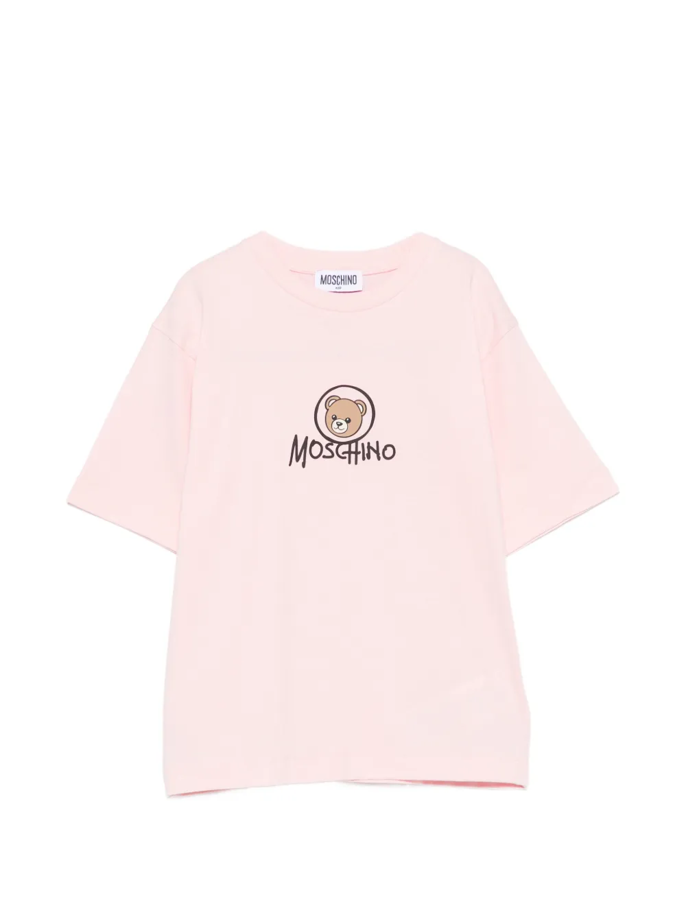 Moschino Kids Teddy Bear logo-print T-shirt - Rosa