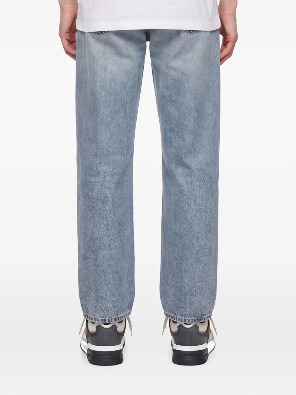 Levi's 568 distressed-effect straight-leg jeans Blauw