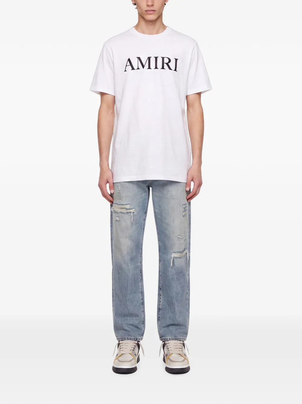 Levi's 568 distressed-effect straight-leg jeans Blauw