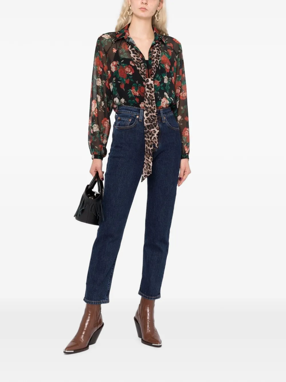 Levi's 501 cropped jeans Blauw