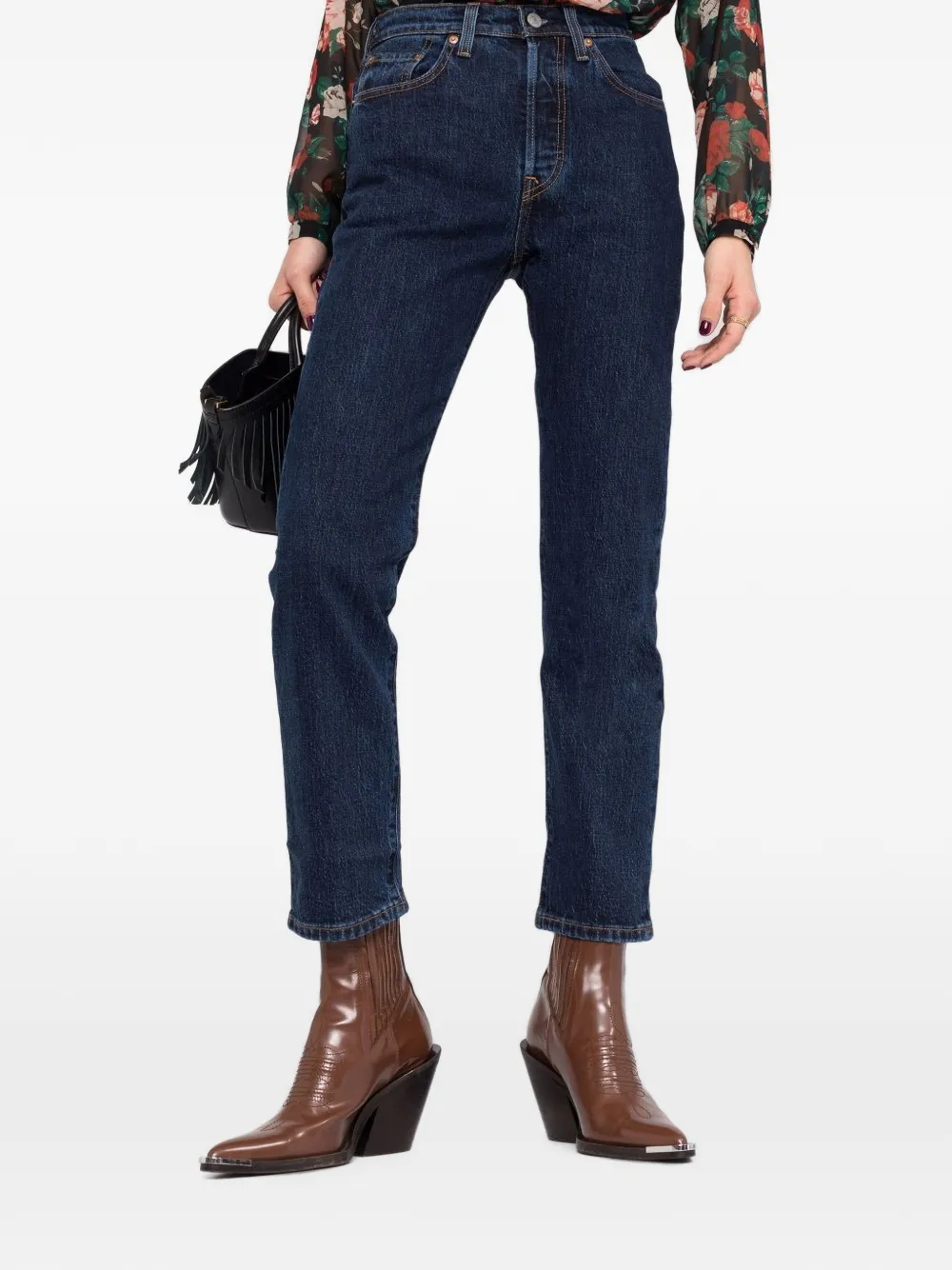 Levi's 501 cropped jeans Blauw