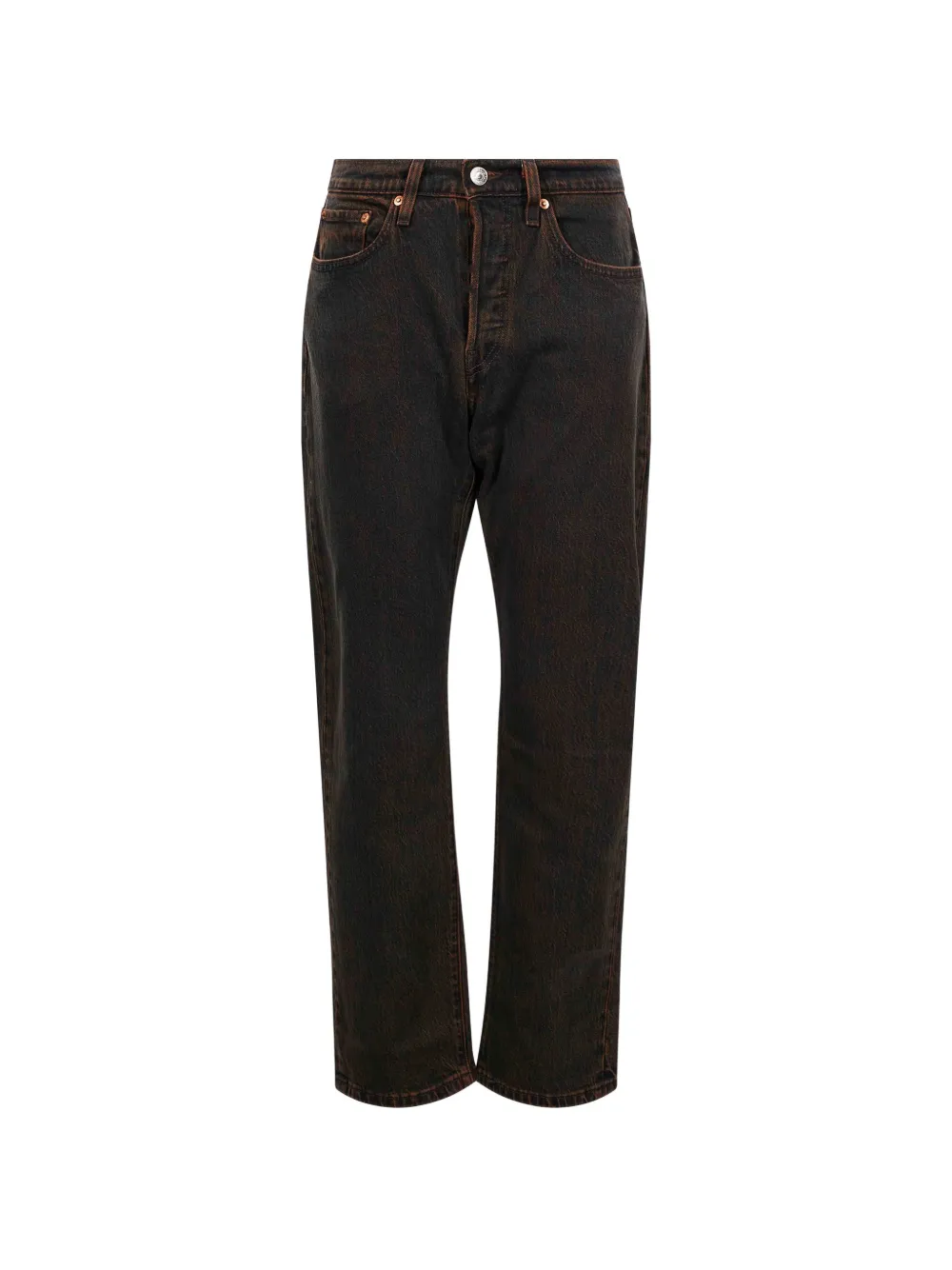 Levi's logo-patch straight-leg jeans Zwart