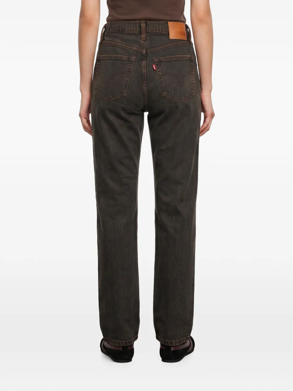 Levi's logo-patch straight-leg jeans Zwart