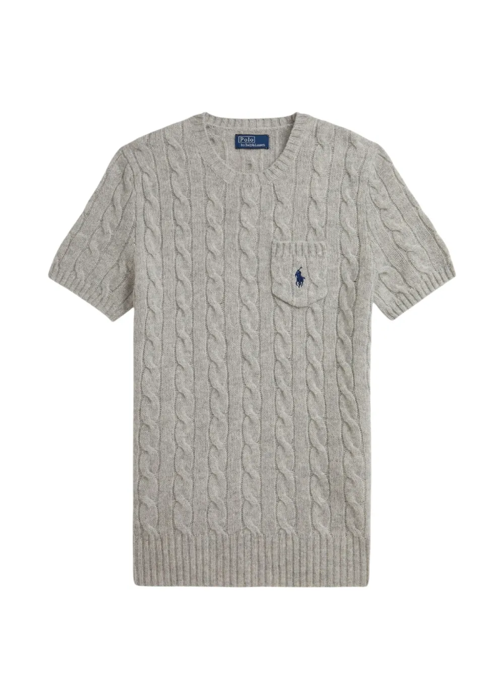 Polo Ralph Lauren cable-knit chest-pocket top - Grigio