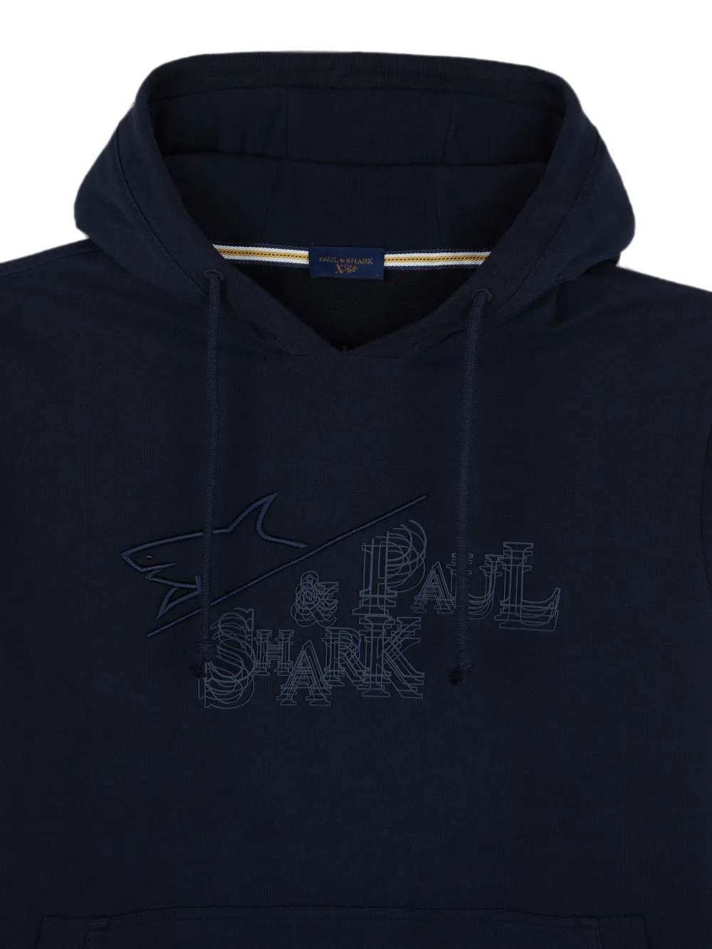 Paul & Shark Hoodie met geborduurd logo Blauw