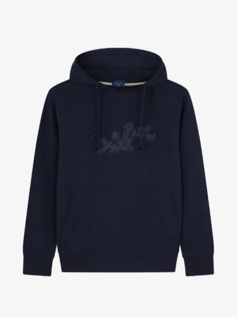 Paul & Shark logo-embroidered drawstring hoodie