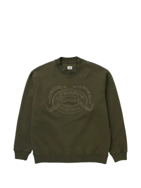 C.P. Company 로고 자수 크루 넥 스웨트셔츠