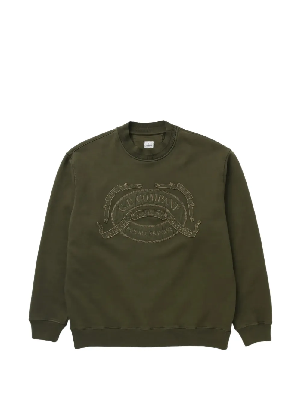 C.P. Company Trui met geborduurd logo Groen