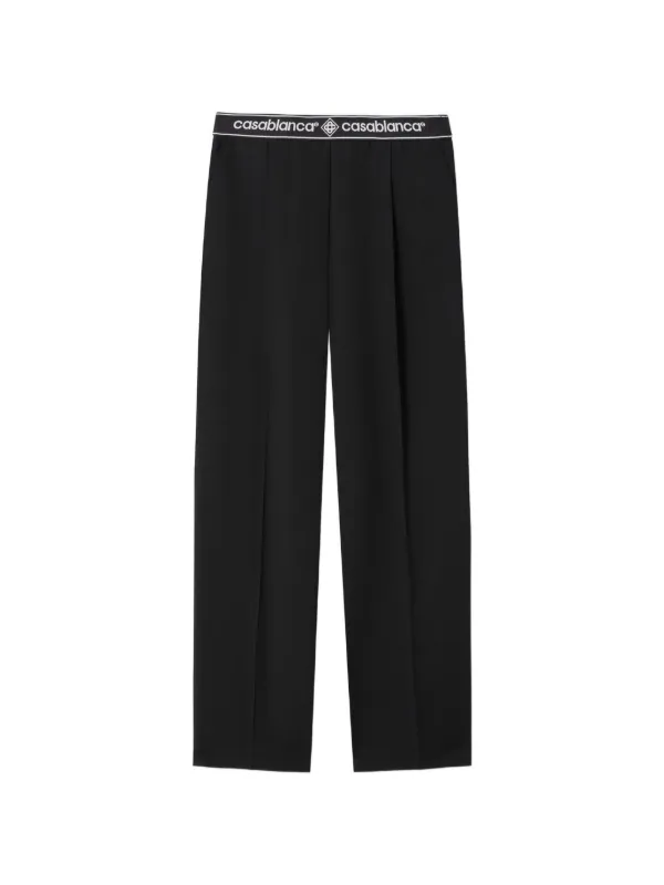 Casablanca Logo-waistband Tailored Trousers in Black