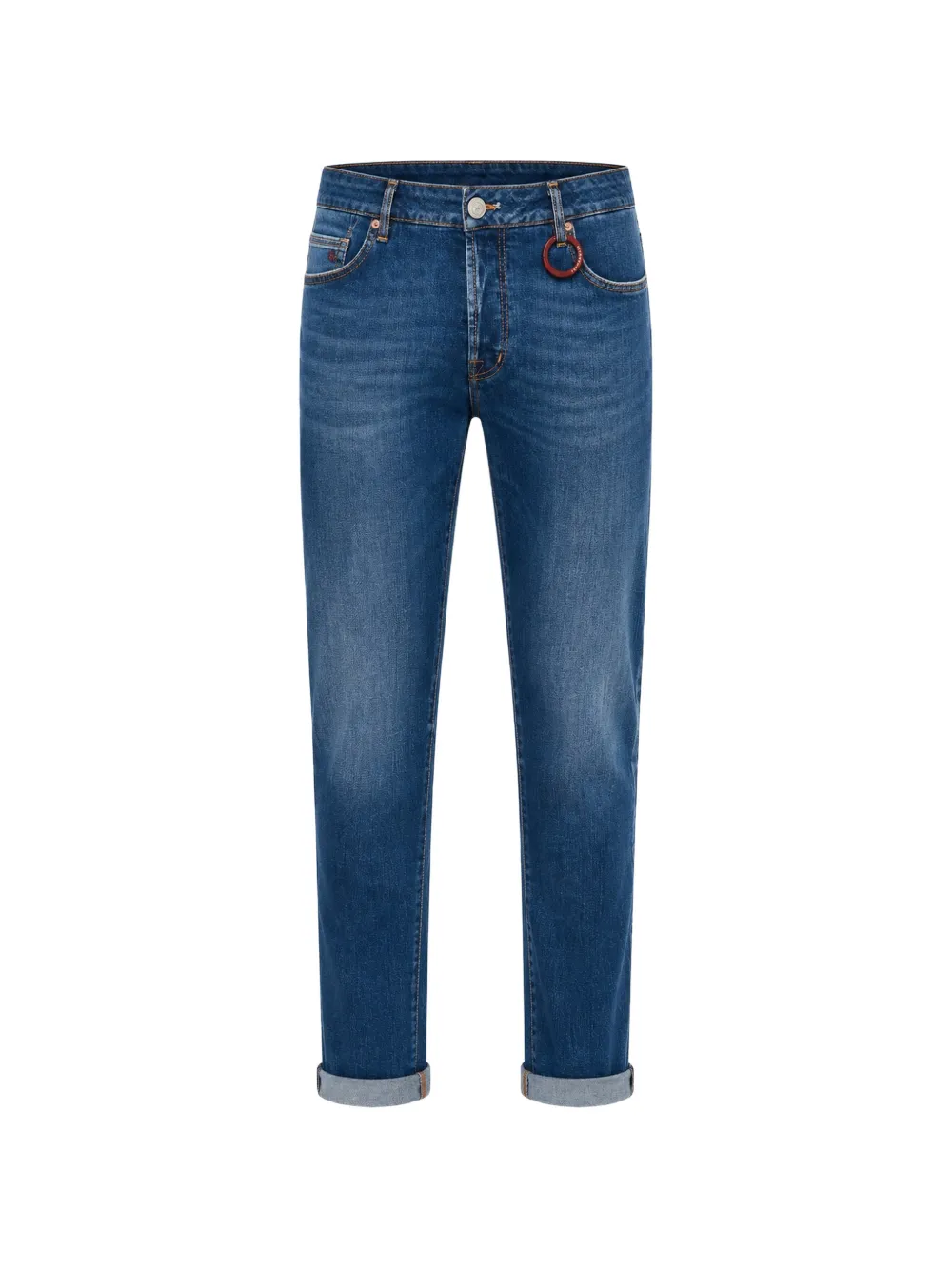 Sartoria Tramarossa BRANDO logo-patch whiskered jeans - Blu