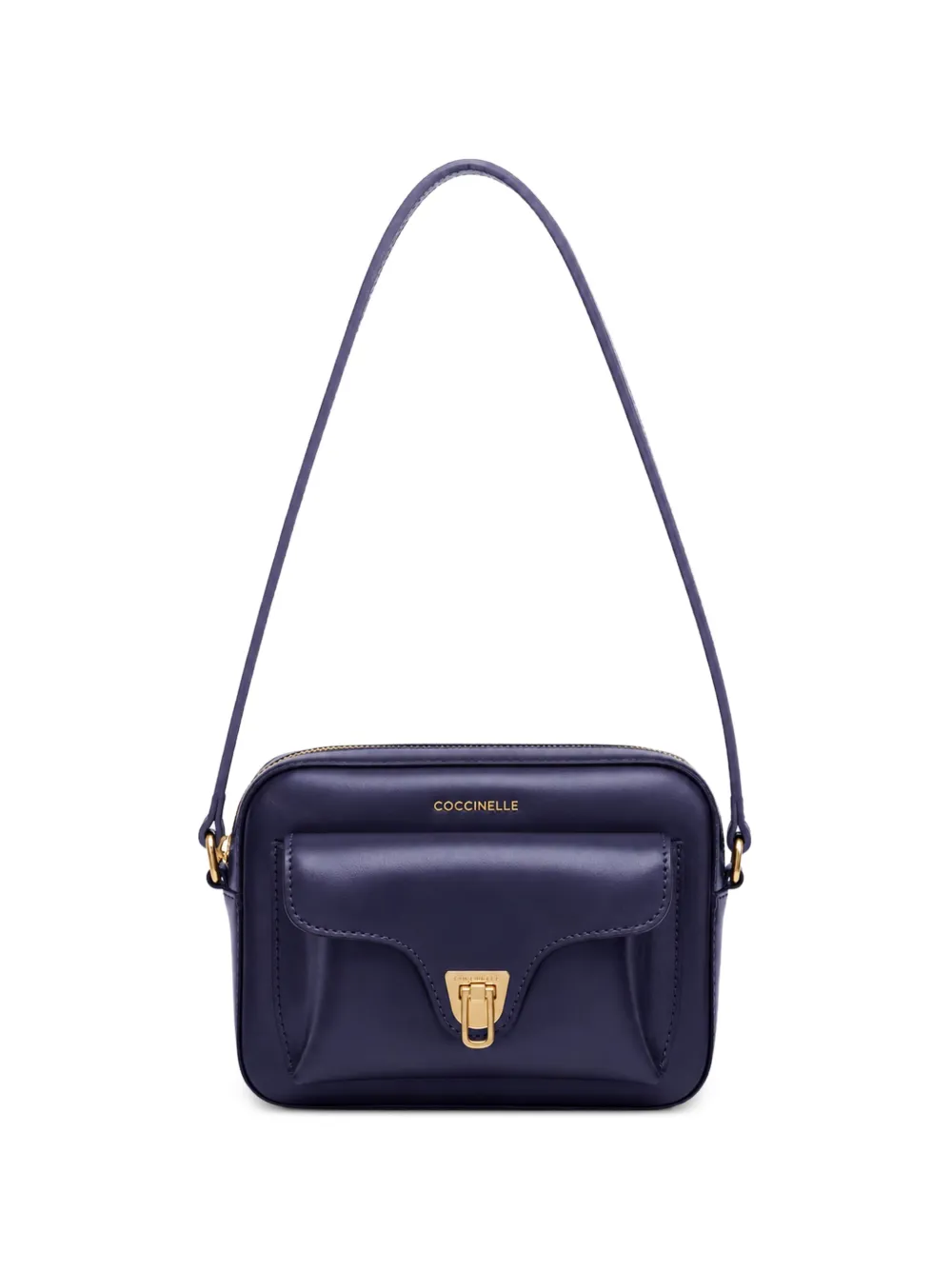 Coccinelle logo-print leather shoulder bag - Blau
