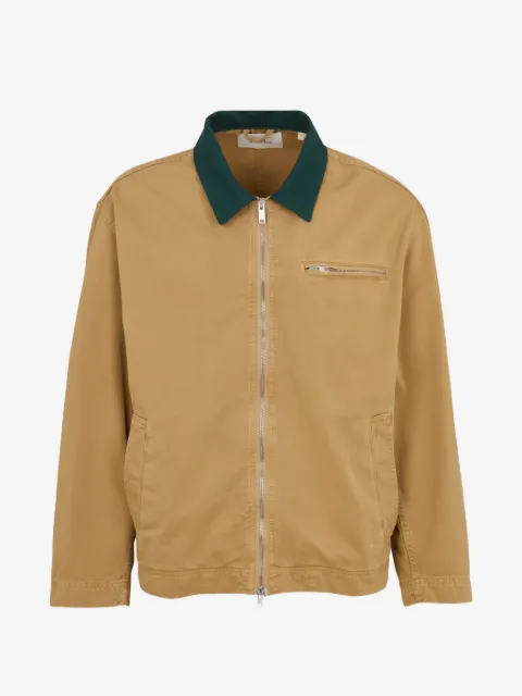 Les Deux zip-up contrast-collar jacket