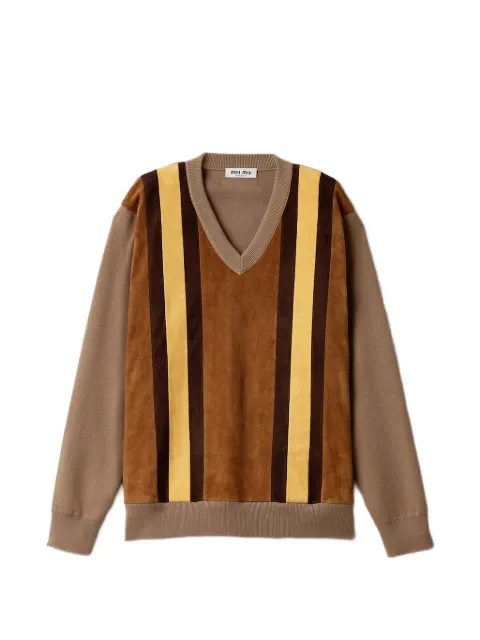 Miu Miu striped V-neck sweater