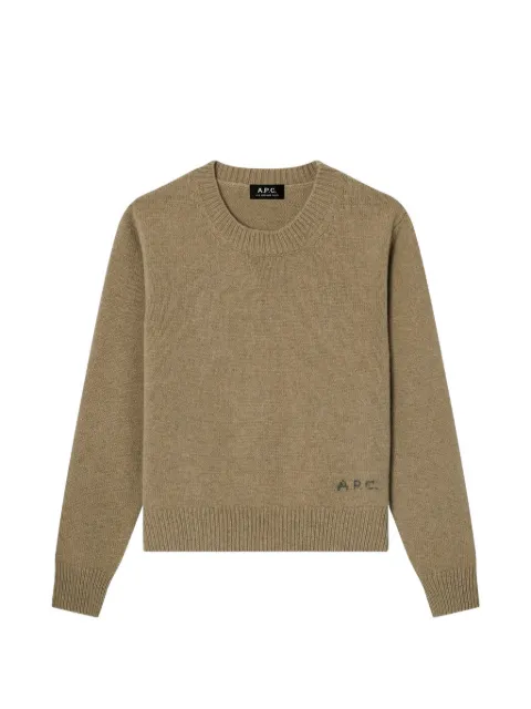A.P.C. suéter de lana con logo bordado