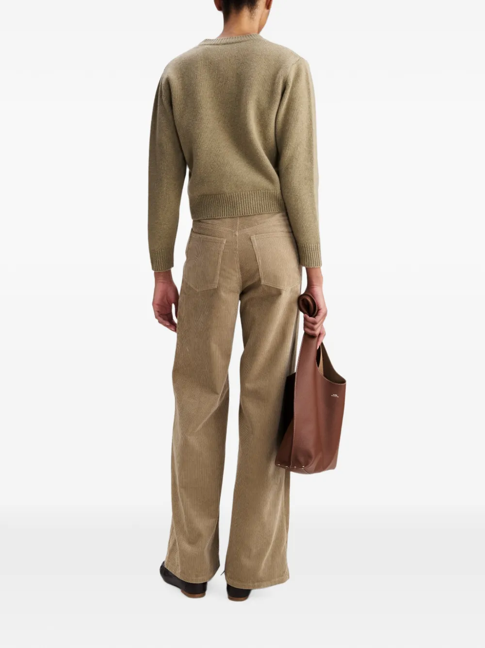 A.P.C. Trui met geborduurd logo Beige