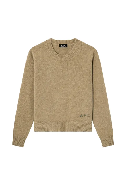 A.P.C. suéter de lana con logo bordado