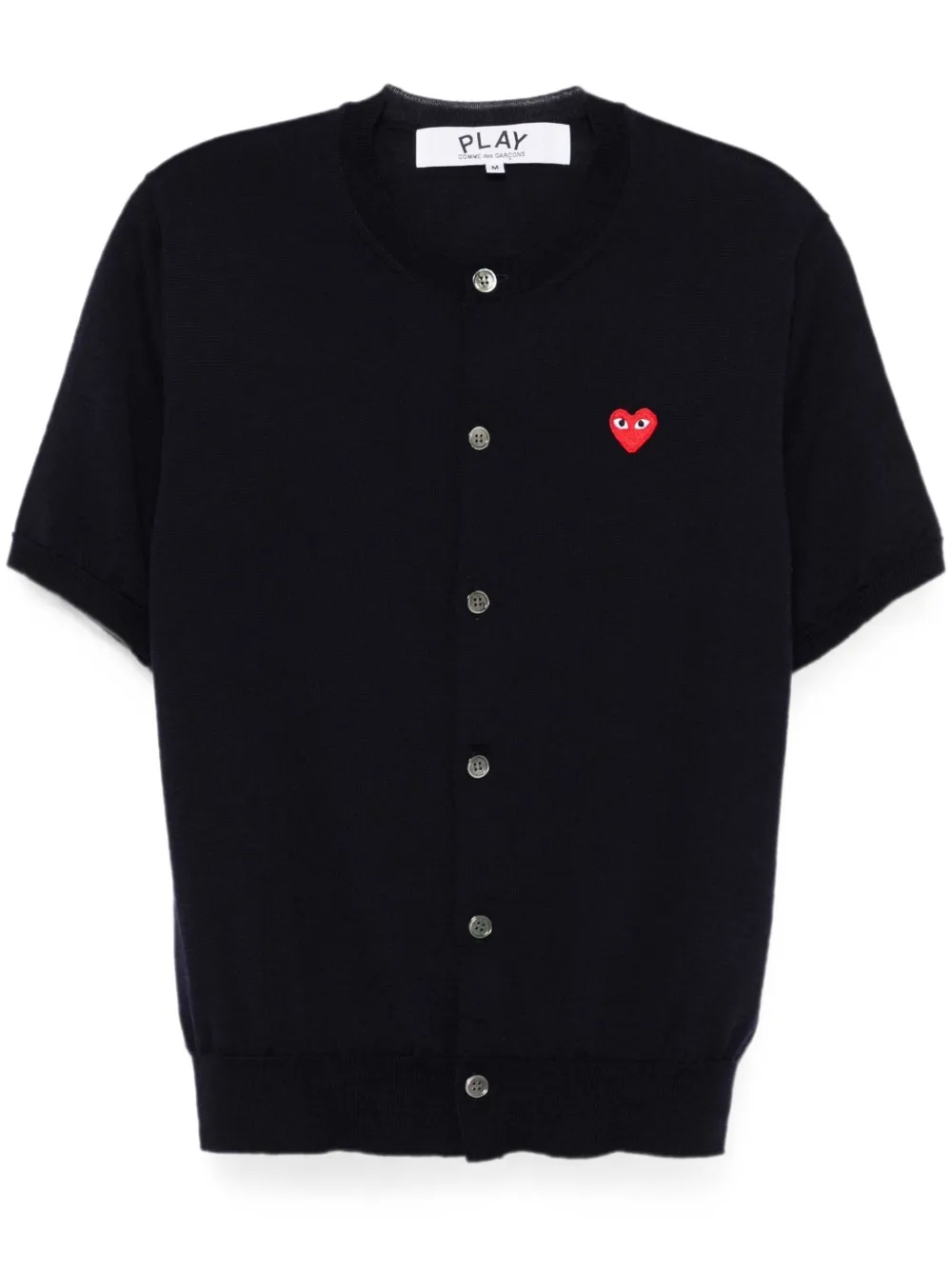 Comme Des Garçons Play Kids Vest met korte mouwen en hart-patch Blauw