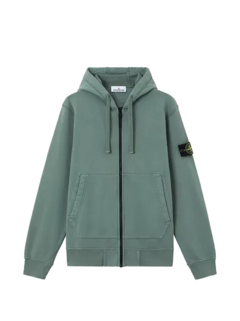 Stone Island 6100061 organic cotton fleece hooded sweatshirt