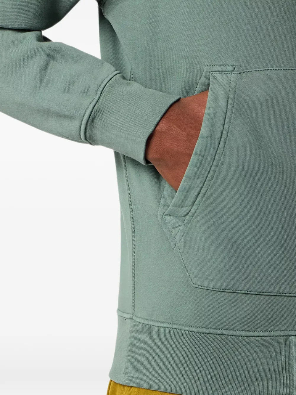 Stone Island 6100061 fleece sweater met katoenen capuchon Groen