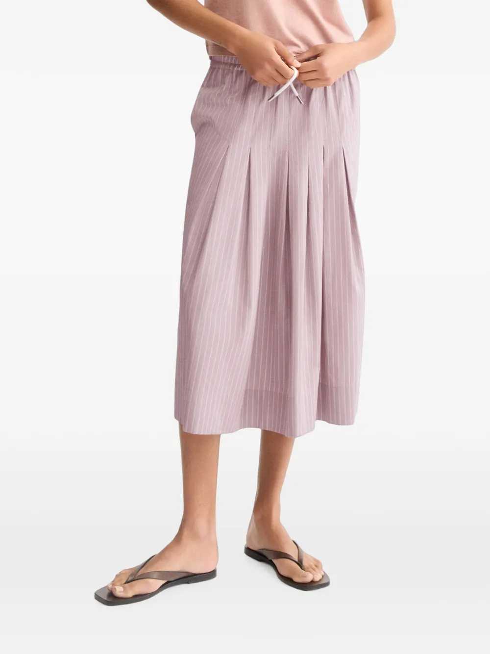 Arlo Mott Gates striped pleated midi skirt - Rosa