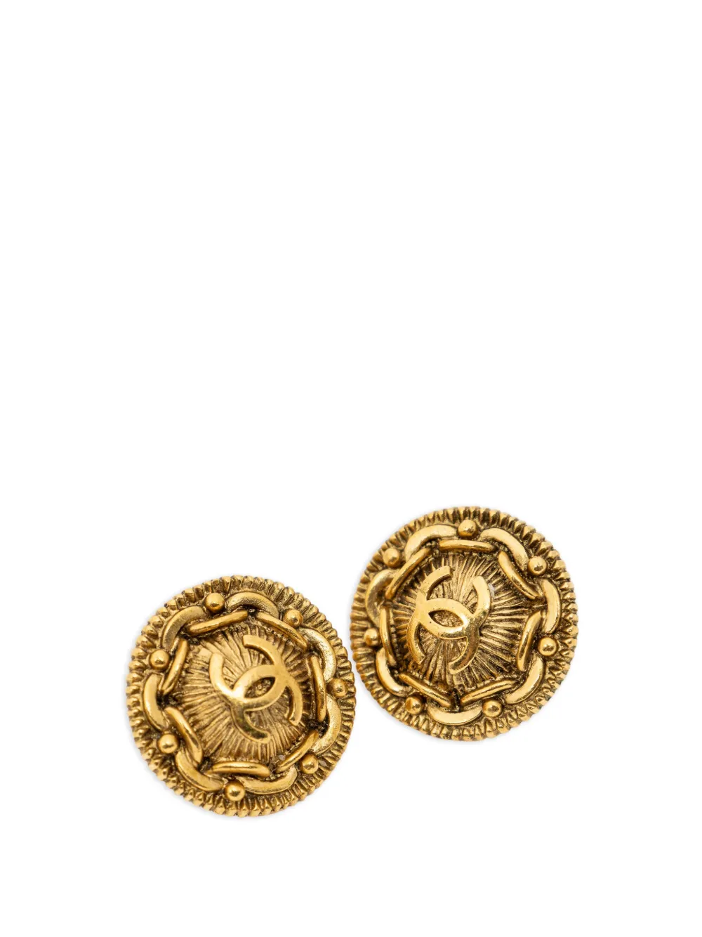 CHANEL Pre-Owned 1997 round earrings - Gold
