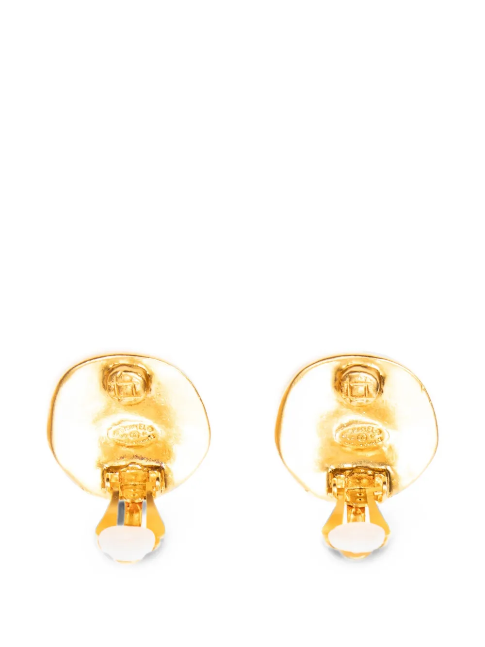 CHANEL Pre-Owned round clip-on earrings - Gold