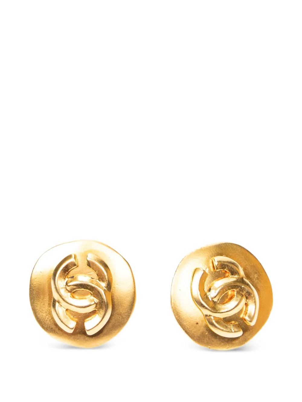 CHANEL Pre-Owned round clip-on earrings - Oro