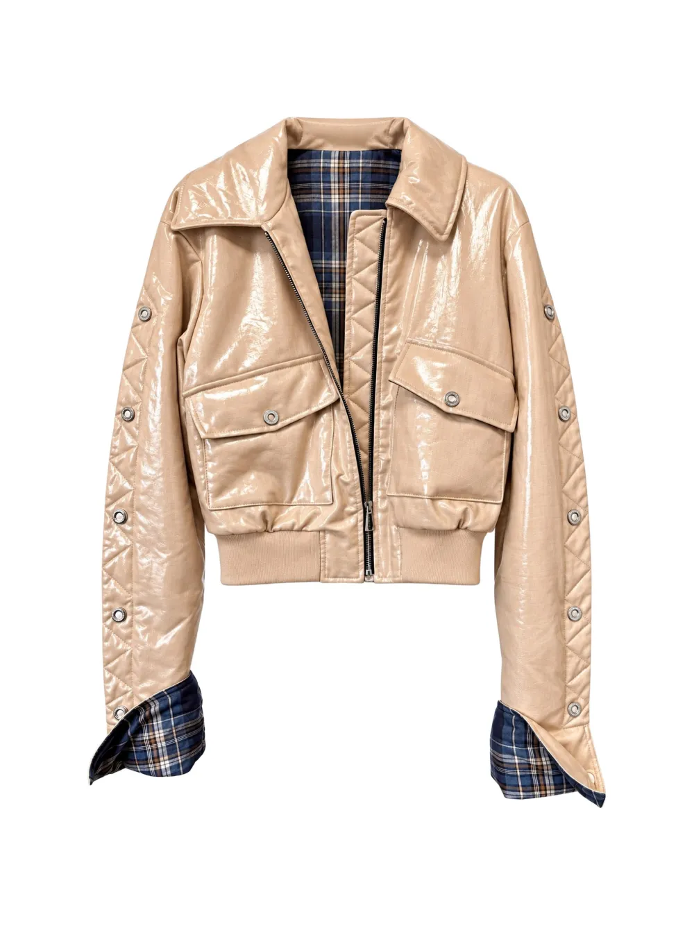 MARBELL Emili quilted-sleeve jacket Beige