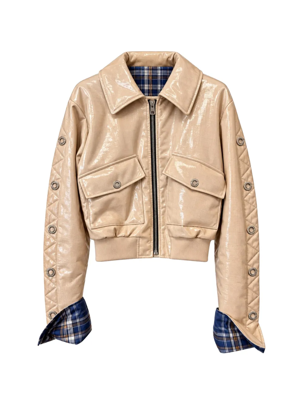 MARBELL Emili quilted-sleeve jacket - Nude