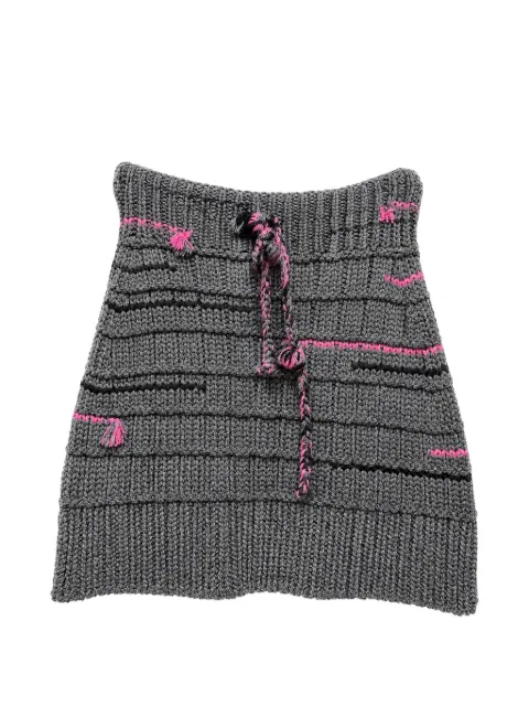 Prada chunky-knit drawstring skirt