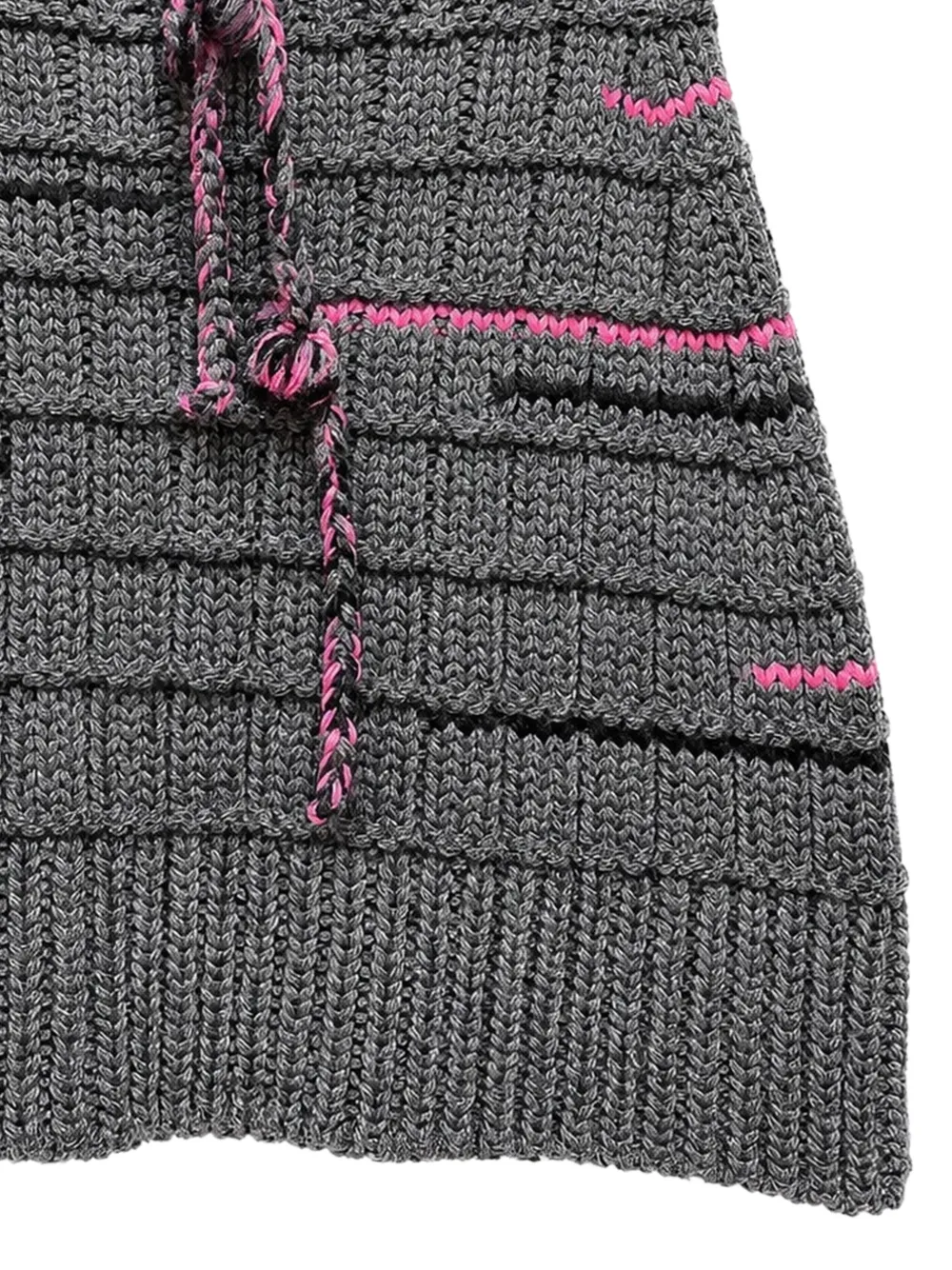 Prada Chunky gebreide rok met trekkoord Grijs